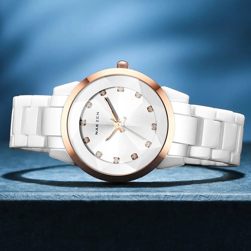 NAKZEN Women Watches Reloj Mujer Fashion Casual Ladies Bracelet Colorful Ceramic Watch Top Brand Luxury Dress Female Clock-2