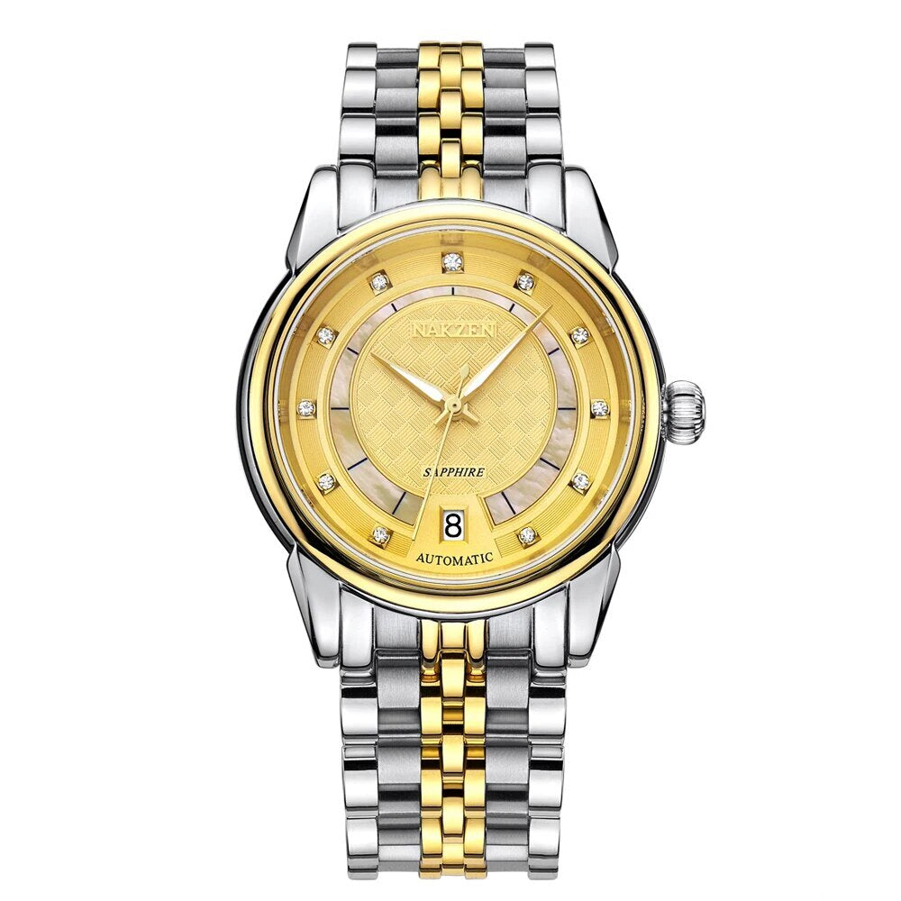 NAKZEN Men Japan Automatic NH35 Movement Mechanical Watch Mens Luminous Waterproof Diamond Classic Wrist Watches Reloj Hombre-1