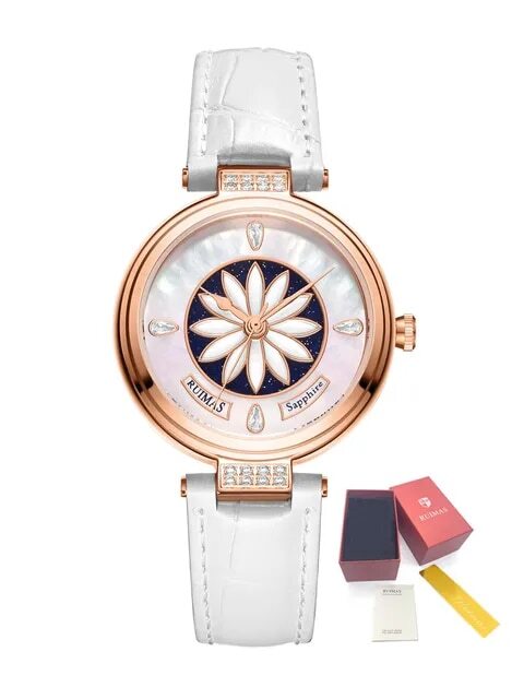 RUIMAS Women's Watch Automatic Mechanical Watches Sapphire Ladies Clock Top Brand Luxury Fashion Female Wristwatch Leather 6776-13