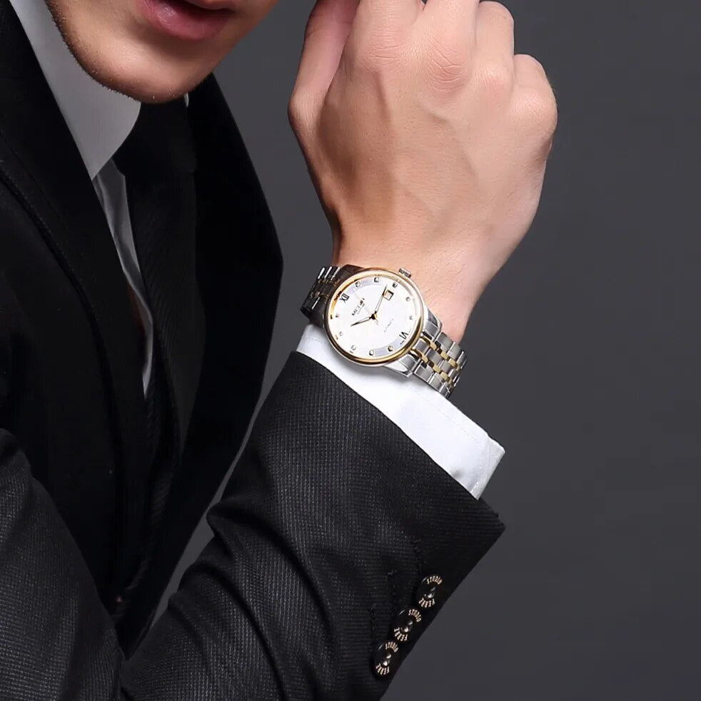 MEGIR Men Watches Stainless Steel Bracelet Sapphire Automatic Mechanical Watch Luxury Business Wristwatches Clock Reloj Hombre-2
