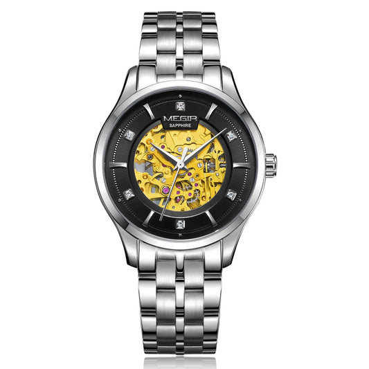 MEGIR Luxury Men Watches Waterproof Automatic Mechanical Watch Stainless Steel Sapphire Gold Business WristWatch Reloj Hombre-8