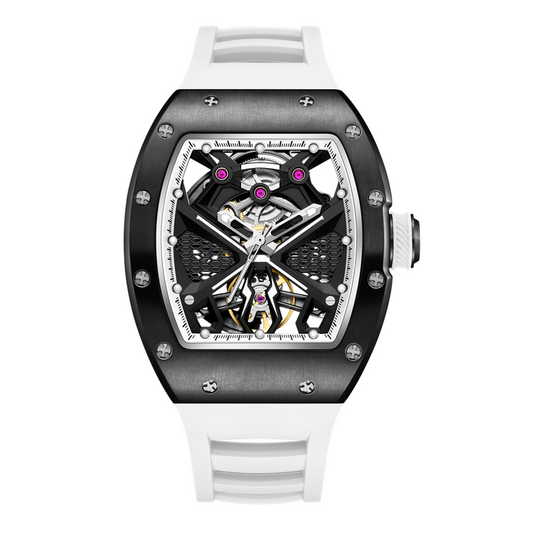 New Hollow Out Dial Men Mechanical Watch Fashion Stainless Steel Automatic Wristwatch Waterproof Watch Clock Montre Homme 9190-5-14